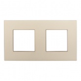 Рамка 2 поста ИЭК SKANDY SK-F32Sh металл шампань