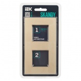 Рамка 2 поста ИЭК SKANDY SK-F32Sh металл шампань