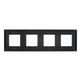 Рамка 4 поста ИЭК SKANDY SK-F34Bl металл черный