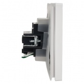 Розетка с заземлением ИЭК FORTE&PIANO FP219 16А шторки крышка автозажим IP44 белый