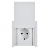 Розетка с заземлением ИЭК FORTE&PIANO FP221 16А шторки крышка винтовой зажим IP44 белый