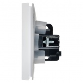 Розетка с заземлением ИЭК FORTE&PIANO FP221 16А шторки крышка винтовой зажим IP44 белый