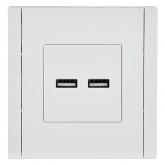 Розетка для зарядки ИЭК FORTE&PIANO FP249 USB A+A 3,1А белый