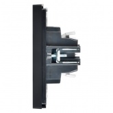 Выключатель кнопочный одноклавишный ИЭК FORTE&PIANO FP110 10А черный