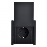 Розетка с заземлением ИЭК FORTE&PIANO FP119 16А шторки крышка автозажим IP44 черный