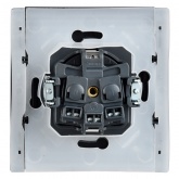 Розетка с заземлением ИЭК FORTE&PIANO FP121 16А шторки крышка винтовой зажим IP44 черный