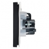 Розетка с заземлением ИЭК FORTE&PIANO FP121 16А шторки крышка винтовой зажим IP44 черный