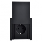 Розетка с заземлением ИЭК FORTE&PIANO FP121 16А шторки крышка винтовой зажим IP44 черный