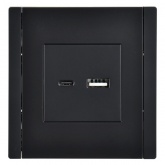 Розетка для зарядки ИЭК FORTE&PIANO FP150 USB A+C 3,1А черный