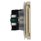 Розетка с заземлением ИЭК FORTE&PIANO FP419 16А шторки крышка автозажим IP44 ваниль