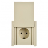 Розетка с заземлением ИЭК FORTE&PIANO FP421 16А шторки крышка винтовой зажим IP44 ваниль