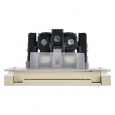 Розетка с заземлением ИЭК FORTE&PIANO FP421 16А шторки крышка винтовой зажим IP44 ваниль