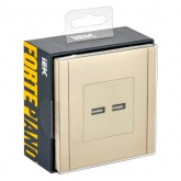 Розетка для зарядки ИЭК FORTE&PIANO FP449 USB A+A 3,1А ваниль