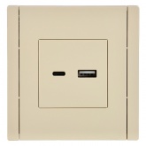 Розетка для зарядки ИЭК FORTE&PIANO FP451 USB A+C 18Вт ваниль
