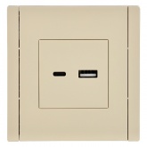 Розетка для зарядки ИЭК FORTE&PIANO FP450 USB A+C 3,1А ваниль