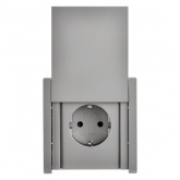 Розетка с заземлением ИЭК FORTE&PIANO FP519 16А шторки крышка автозажим IP44 сталь