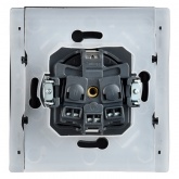 Розетка с заземлением ИЭК FORTE&PIANO FP521 16А шторки крышка винтовой зажим IP44 сталь