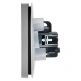 Розетка с заземлением ИЭК FORTE&PIANO FP521 16А шторки крышка винтовой зажим IP44 сталь