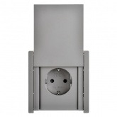 Розетка с заземлением ИЭК FORTE&PIANO FP521 16А шторки крышка винтовой зажим IP44 сталь