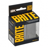 Выключатель 2-клавишный ИЭК BRITE с индикацией для отелей 10А сталь (ВС10-2-9-БрС)