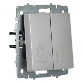 Выключатель 2-клавишный ИЭК BRITE с индикацией для отелей 10А сталь (ВС10-2-9-БрС)
