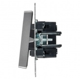 Выключатель 2-клавишный ИЭК BRITE с индикацией для отелей 10А сталь (ВС10-2-9-БрС)