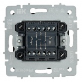 Выключатель 2-клавишный ИЭК BRITE с индикацией для отелей 10А сталь (ВС10-2-9-БрС)