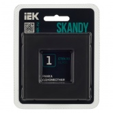 Рамка 1 пост ИЭК SKANDY SK-F21G стекло графит