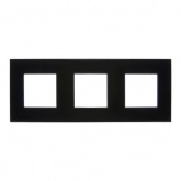 Рамка 3 поста ИЭК SKANDY SK-F23Bl стекло черный