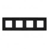 Рамка 4 поста ИЭК SKANDY SK-F24Bl стекло черный