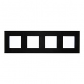 Рамка 4 поста ИЭК SKANDY SK-F24Bl стекло черный