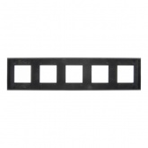 Рамка 5 постов ИЭК SKANDY SK-F25Bl стекло черный