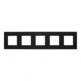 Рамка 5 постов ИЭК SKANDY SK-F25Bl стекло черный