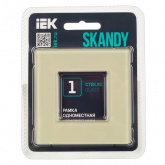 Рамка 1 пост ИЭК SKANDY SK-F21B стекло бежевый
