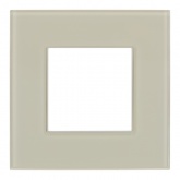 Рамка 1 пост ИЭК SKANDY SK-F21B стекло бежевый