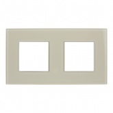 Рамка 2 поста ИЭК SKANDY SK-F22B стекло бежевый