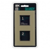 Рамка 2 поста ИЭК SKANDY SK-F22B стекло бежевый