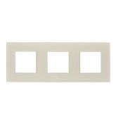 Рамка 3 поста ИЭК SKANDY SK-F23B стекло бежевый