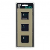 Рамка 3 поста ИЭК SKANDY SK-F23B стекло бежевый