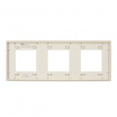 Рамка 3 поста ИЭК SKANDY SK-F23B стекло бежевый