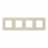 Рамка 4 поста ИЭК SKANDY SK-F24B стекло бежевый