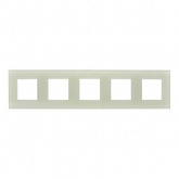 Рамка 5 постов ИЭК SKANDY SK-F25B стекло бежевый