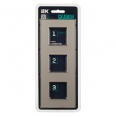 Рамка 3 поста ИЭК SKANDY SK-F23Sh стекло шампань