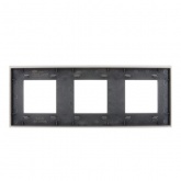 Рамка 3 поста ИЭК SKANDY SK-F23Sh стекло шампань