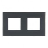 Рамка 2 поста ИЭК SKANDY SK-F22G стекло графит