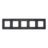 Рамка 5 постов ИЭК SKANDY SK-F25G стекло графит