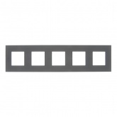 Рамка 5 постов ИЭК SKANDY SK-F25G стекло графит