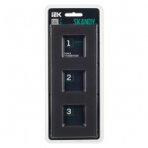 Рамка 3 поста ИЭК SKANDY SK-F23G стекло графит