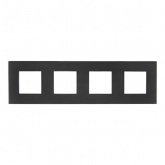 Рамка 4 поста ИЭК SKANDY SK-F24G стекло графит