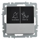 Кнопка звонка с индикацией для отелей ИЭК BRITE 10А алюминий (ВС10-1-9-БрА)